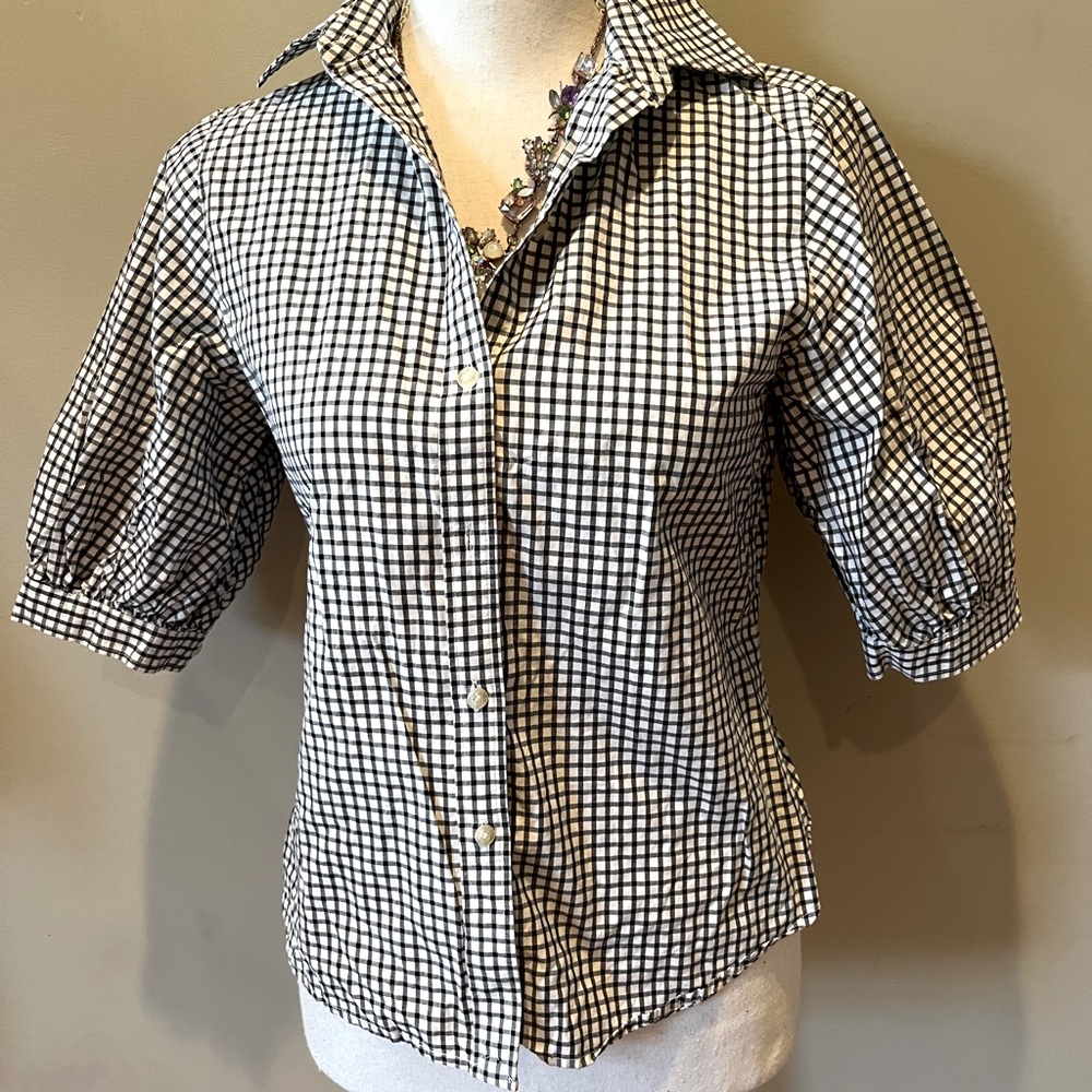 Black and White Checkered Blouse
